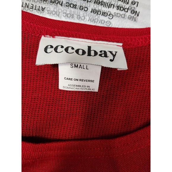 Eccobay vintage small nwt red gray short sleeve sweater - Picture 6 of 6